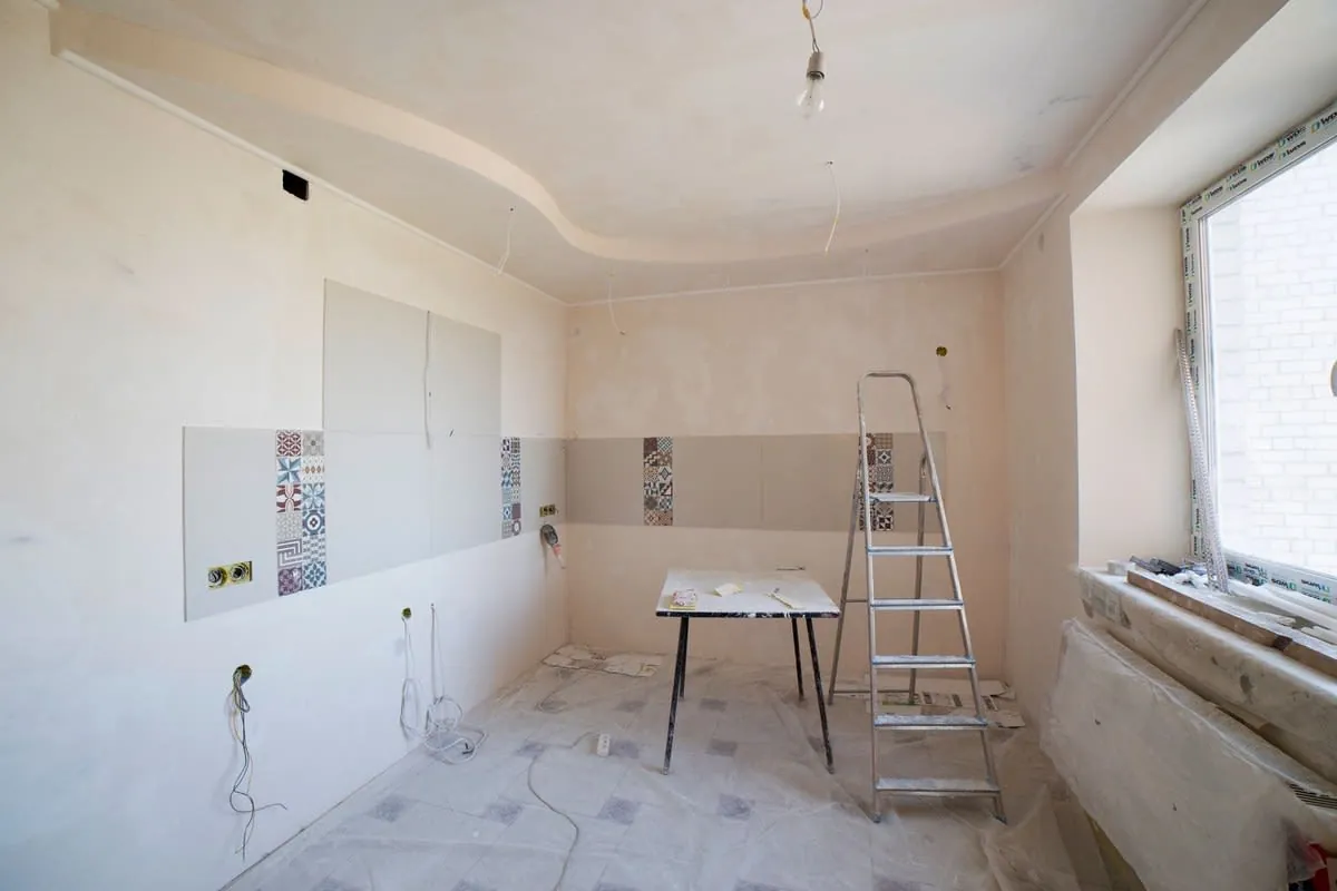 Modern fitted kitchen with cabinets and worktop in a Birkenhead home
