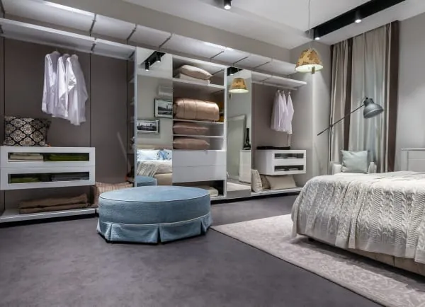 Bedroom with made to measure built-in wardrobe
