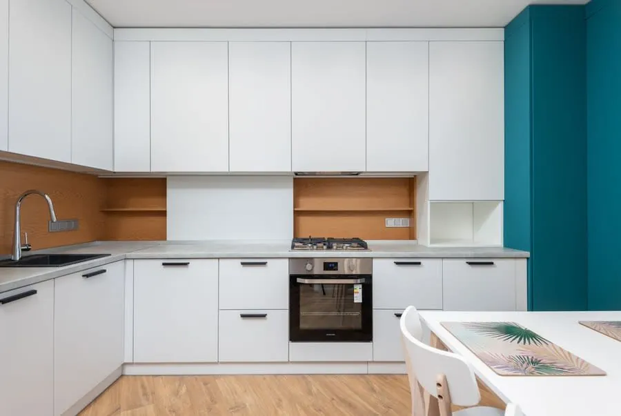 Modern Liverpool kitchen with a gas hob and integrated oven installed