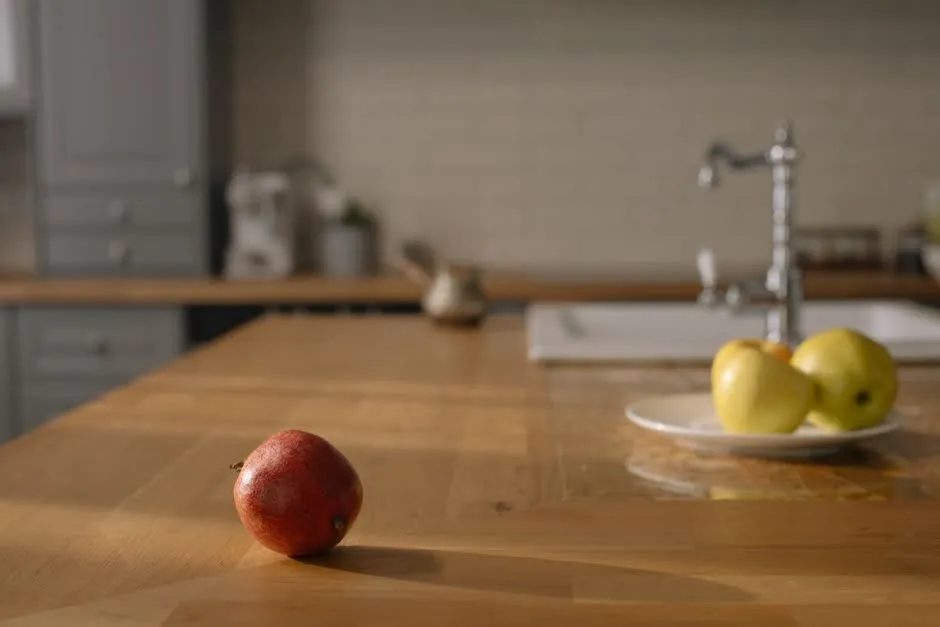 Well-used wooden worktop kitchen in a Liverpool home still going strong after years of daily cooking