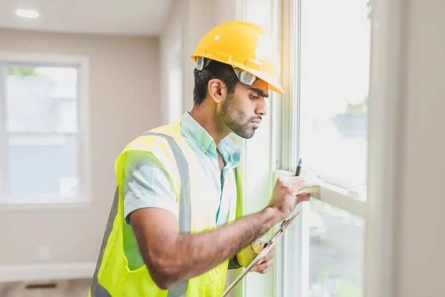 Writing up a kitchen fitting quote on site in Liverpool
