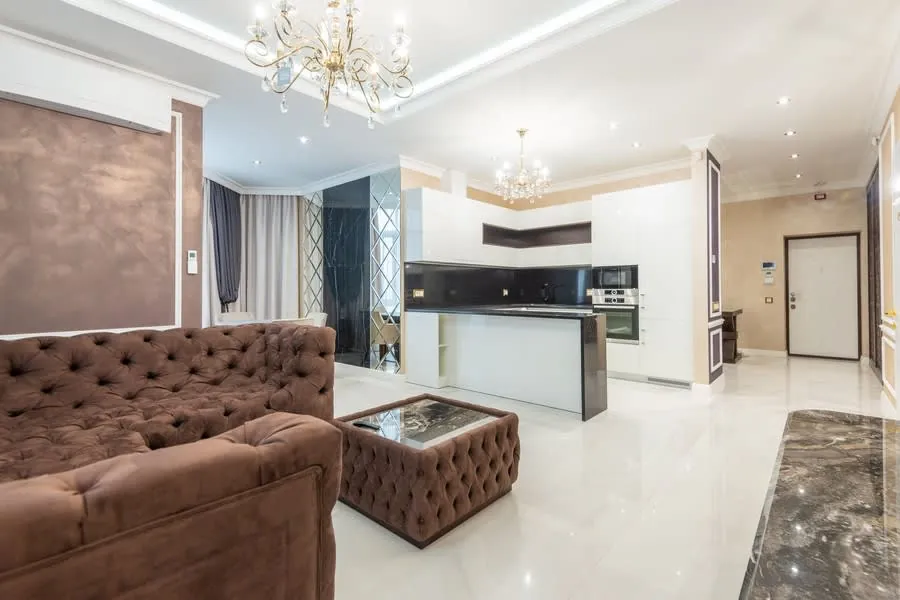 Open plan kitchen and living space created by removing an internal wall