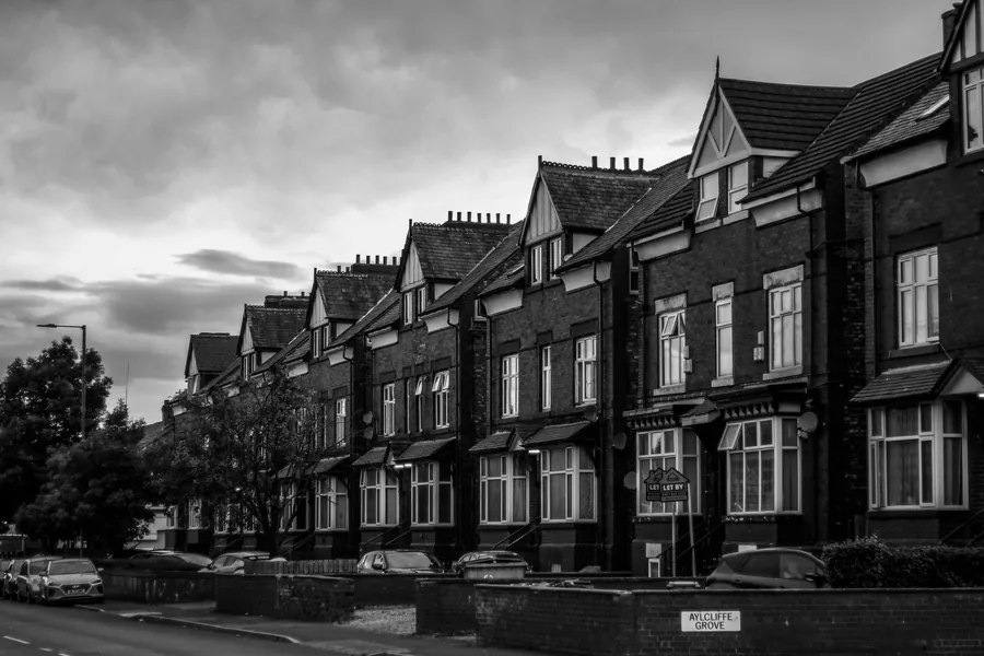 Rows of Victorian terraced houses of the type found across inner Liverpool where a utility room has to be carved out of existing space