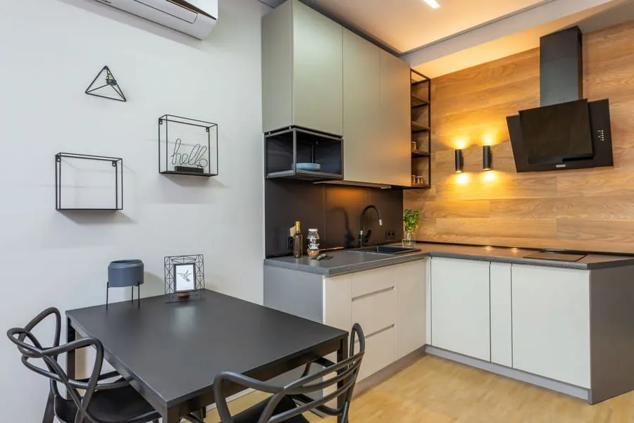 Compact fitted kitchen in a Liverpool home